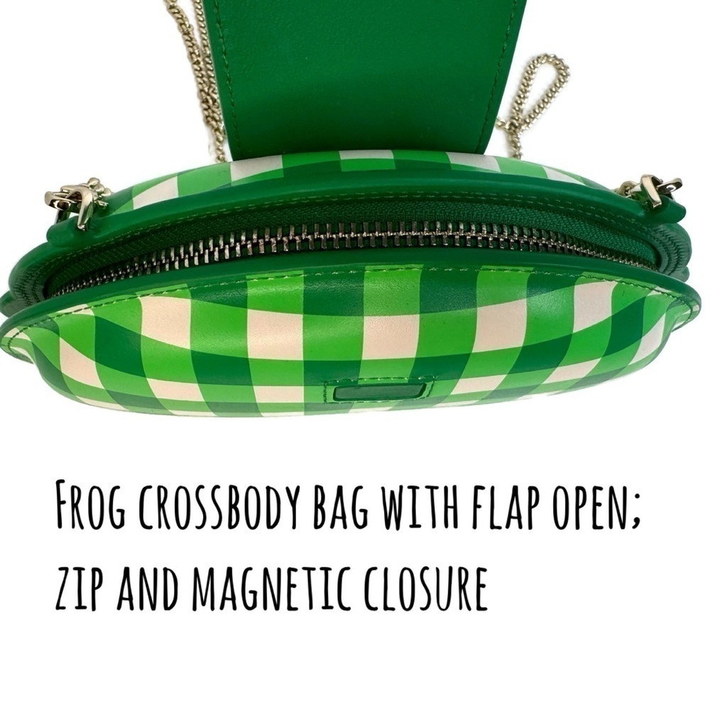 Kate Spade NY Green Gingham Hoppkins Frog Plaid Crossbody Bag NWT! - Picture 15 of 16
